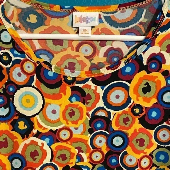 Lularoe Retro Disco Colorful Circle Abstract Tunic - Picture 3 of 5